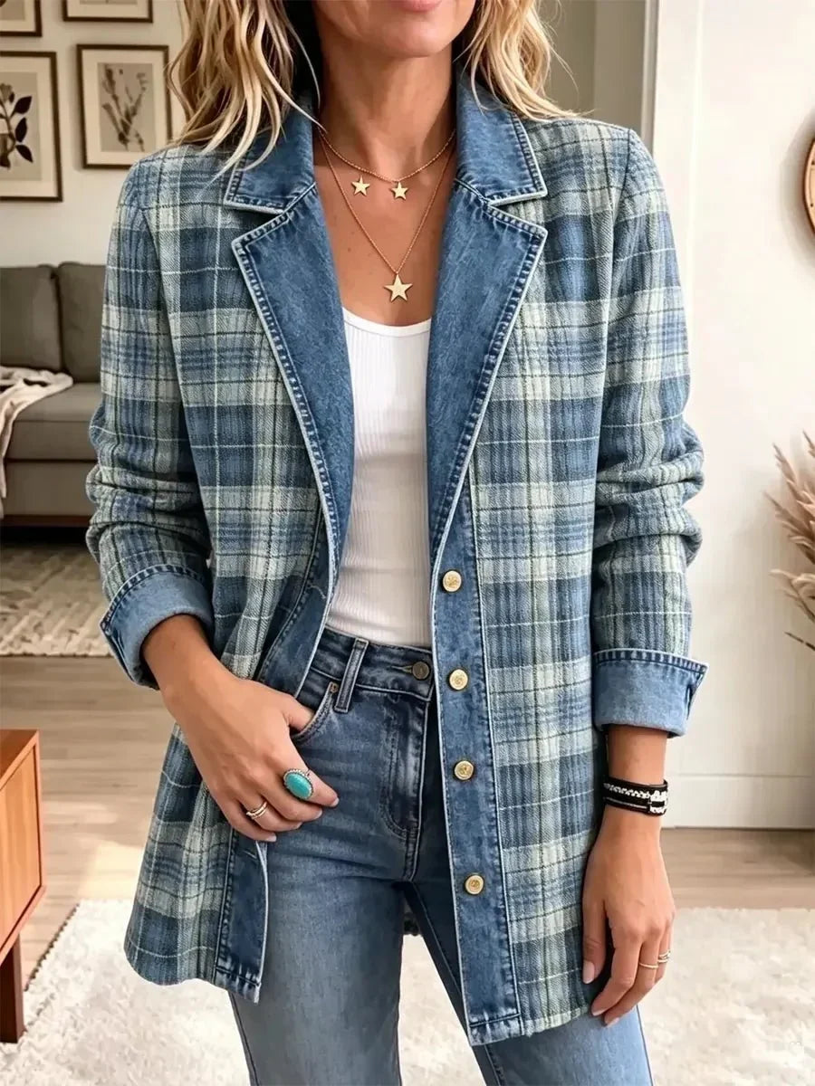 Ambra | Retro Art-Print Denim Jacket