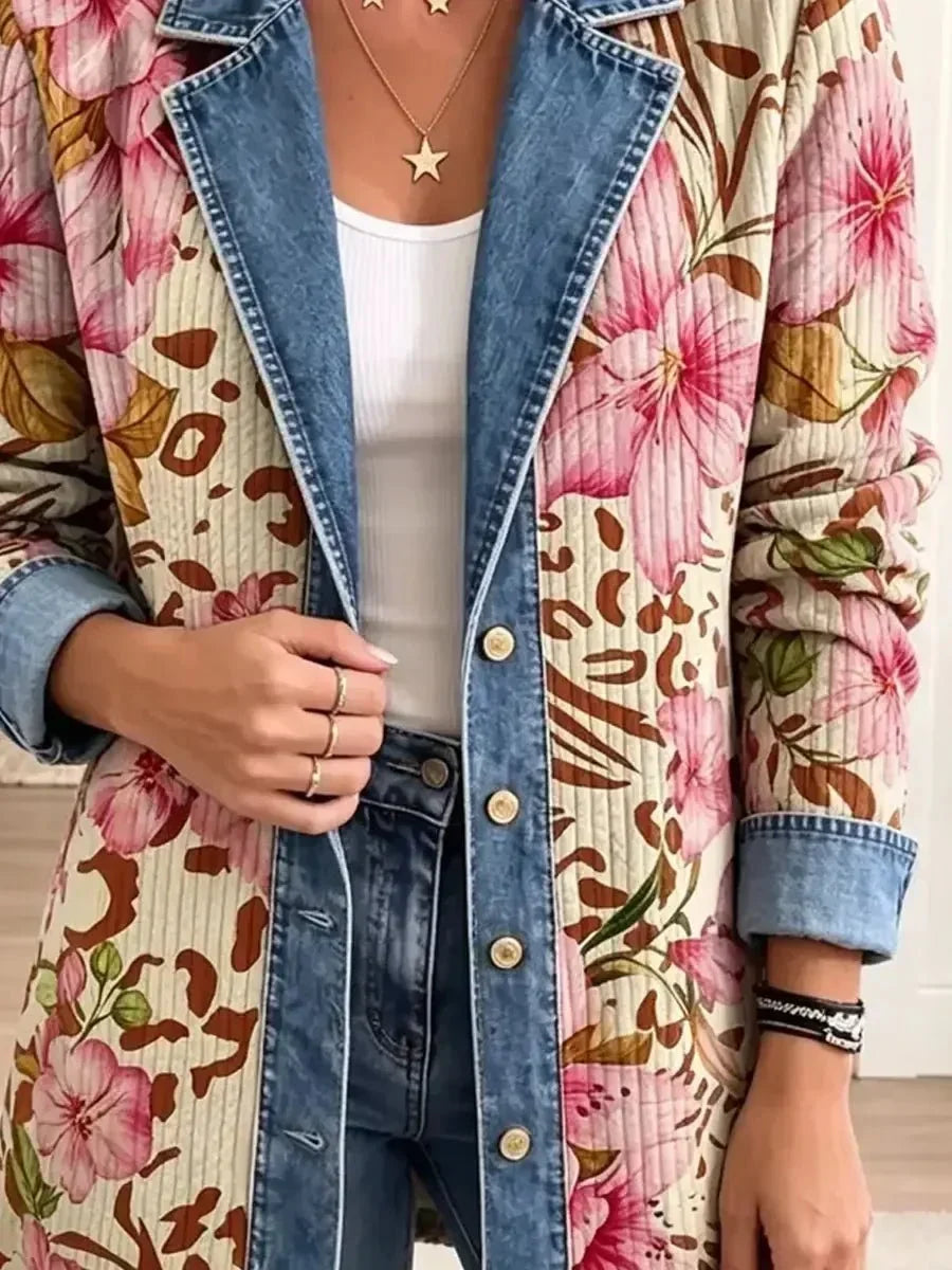 Raffaellina | Retro Floral Leopard-Print Jacket