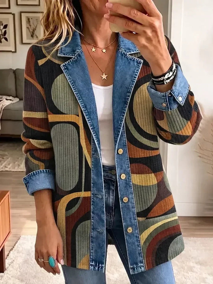 Cecilia | Vintage Abstract Denim Jacket