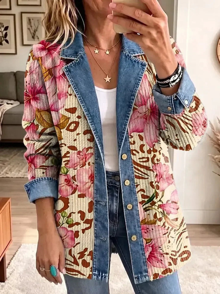 Raffaellina | Retro Floral Leopard-Print Jacket