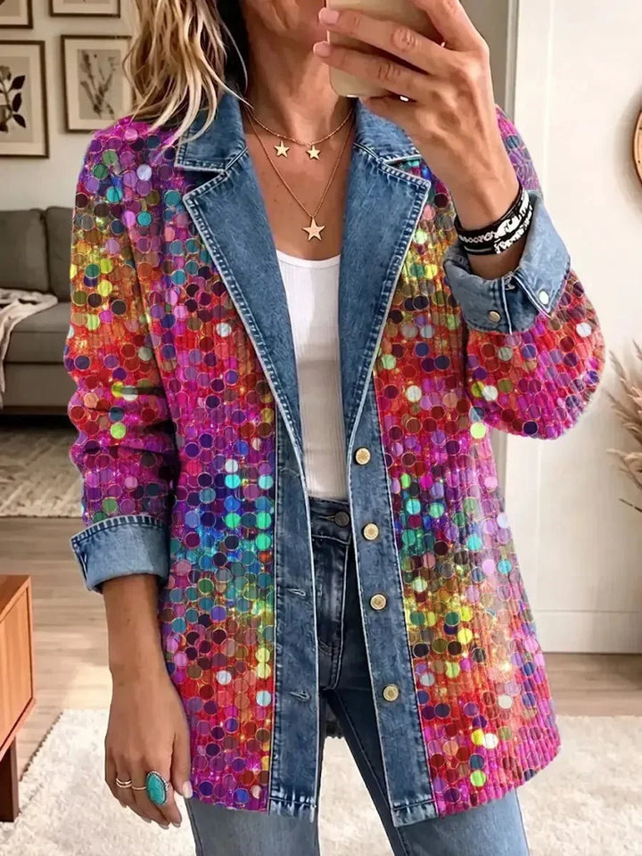 Ilenia | Sequin-Pattern Statement Jacket