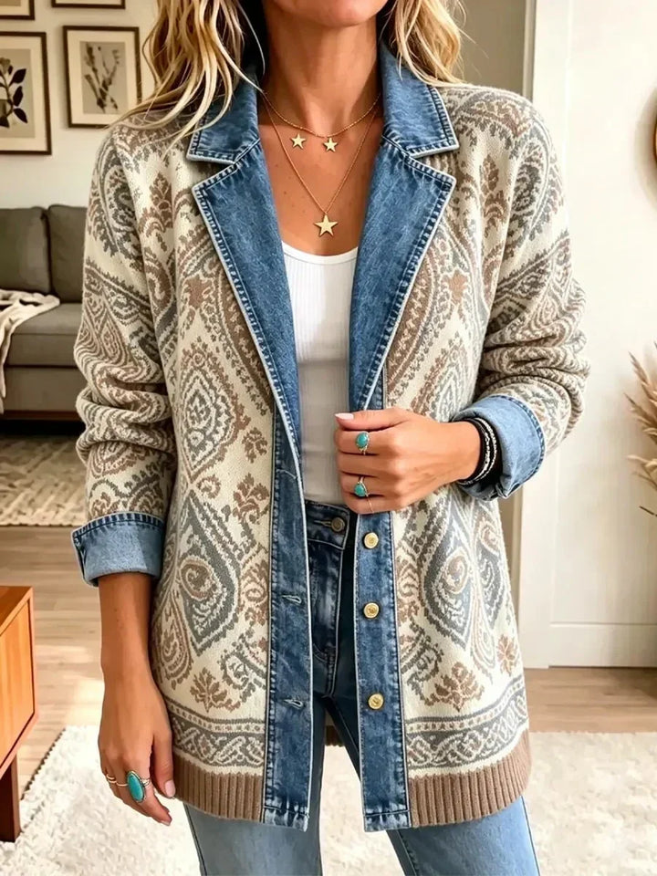 Adriana | Retro Boho Patchwork Denim Jacket