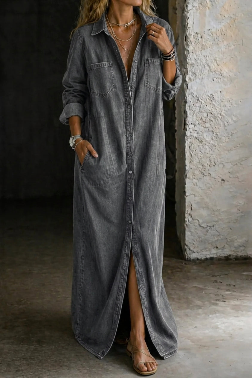 Valentina | Button-Front Denim Dress