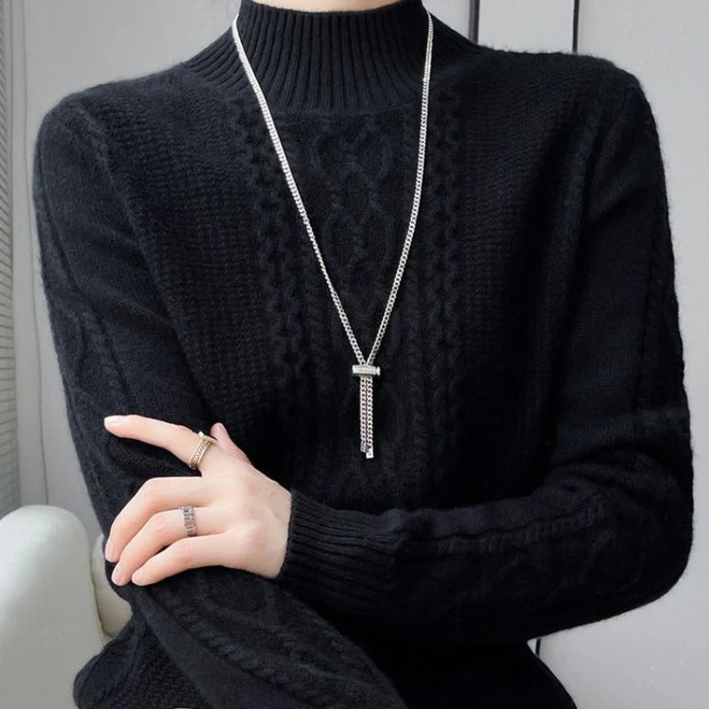 Beatrice | Cable-Knit Turtleneck Sweater