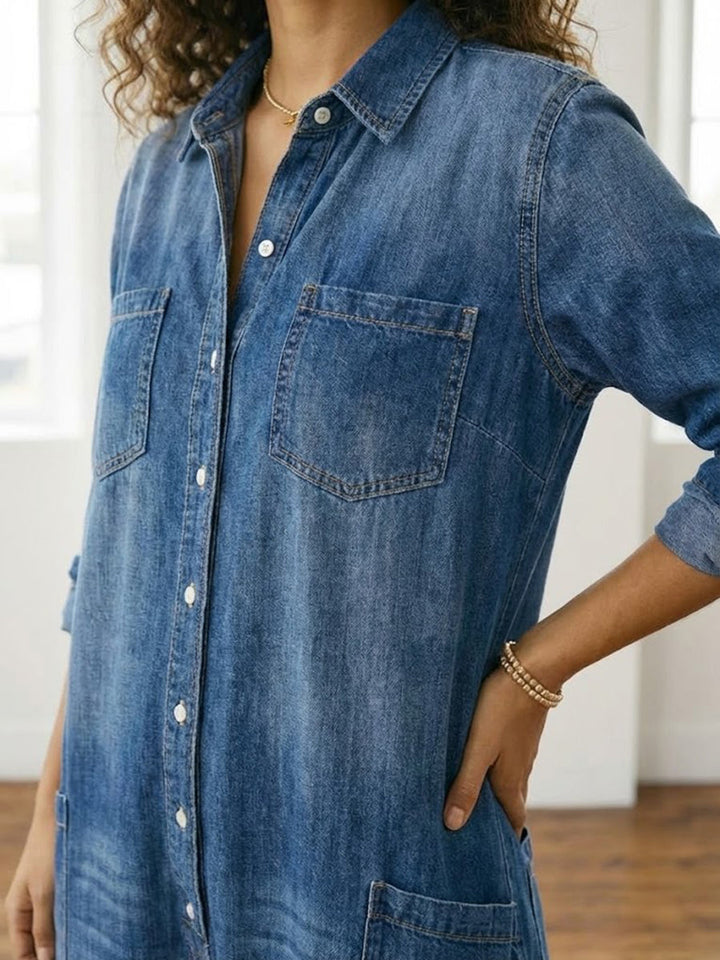Stella | Cotton Denim Jumpsuit
