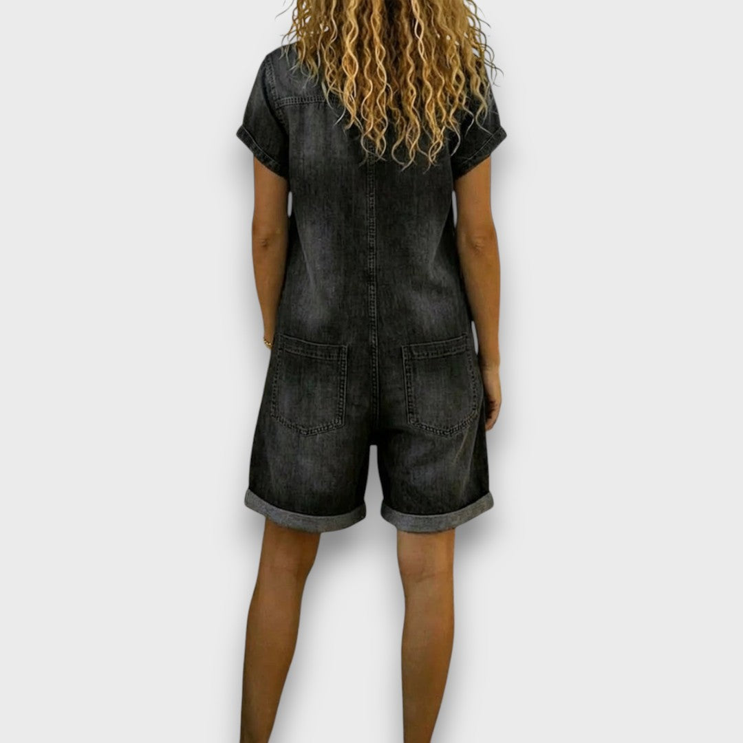 Rita | Vintage Denim-Look Romper