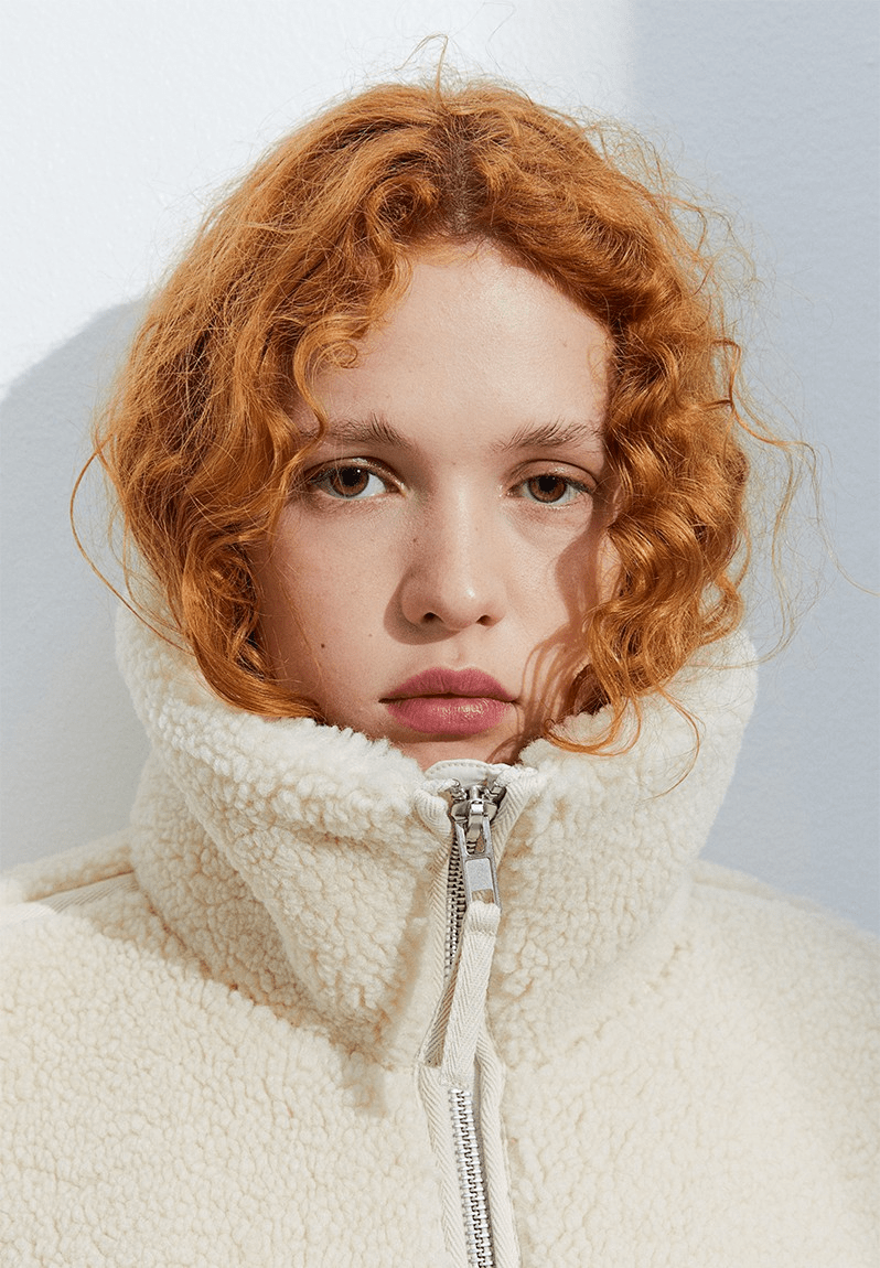 Francesca | Oversized Teddy Jacket with Stand Collar