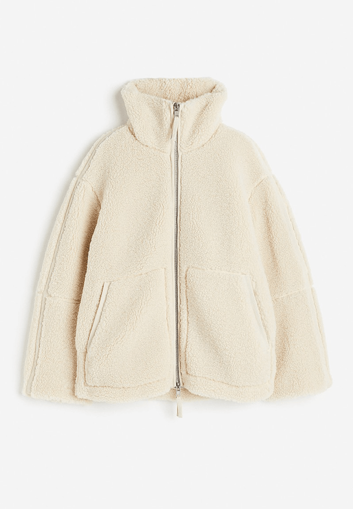 Francesca | Oversized Teddy Jacket with Stand Collar