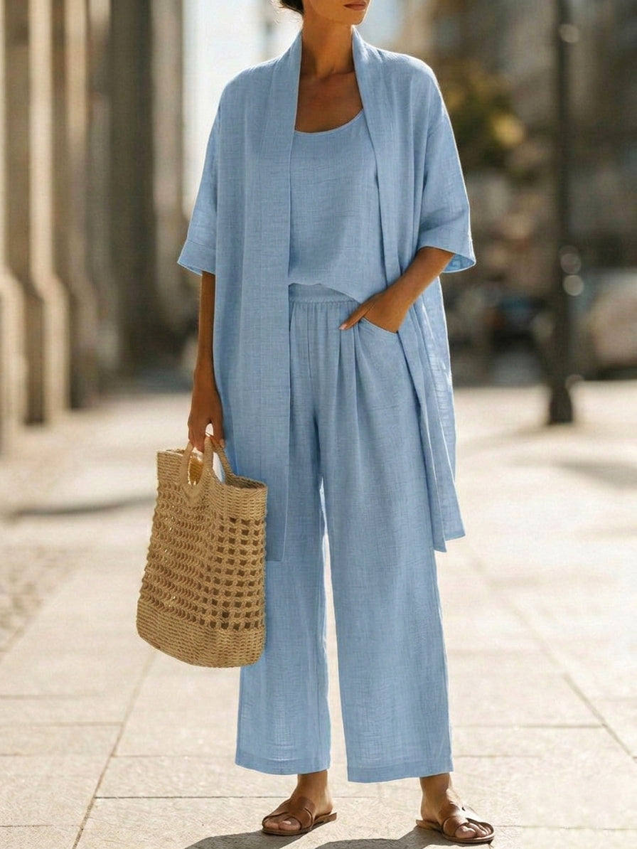 Alessia | Effortless Linen-Cotton Three-Piece Set