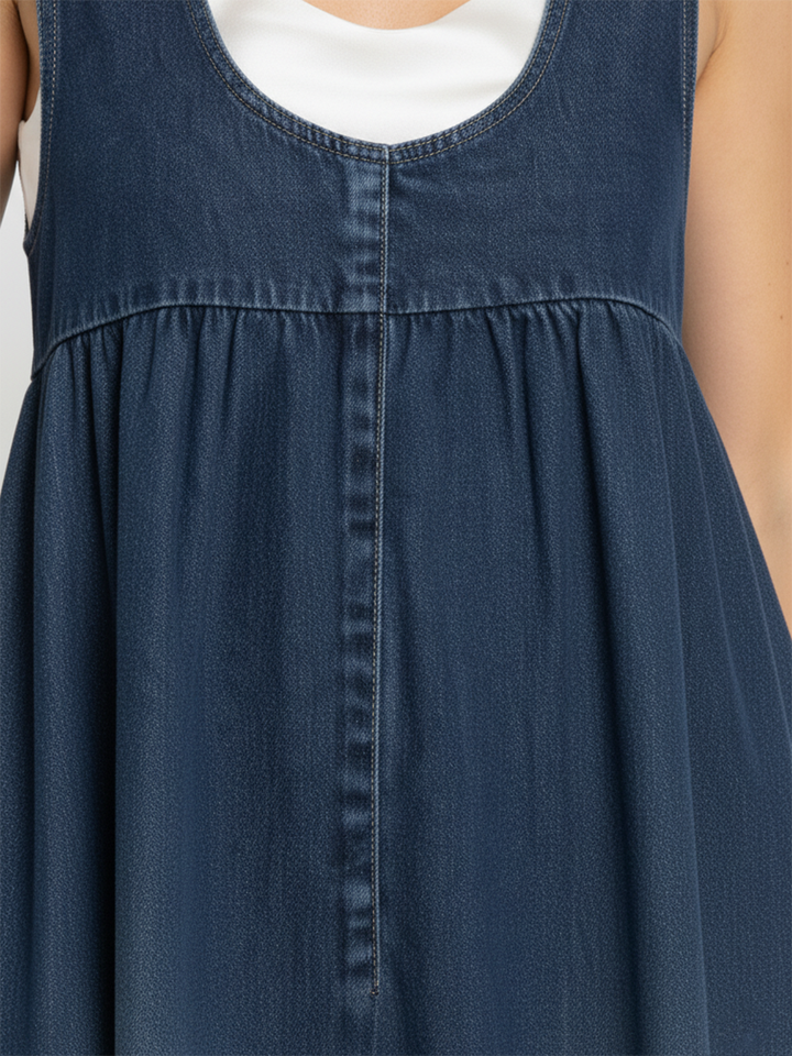 Elena | Vintage Denim Maxi Dress