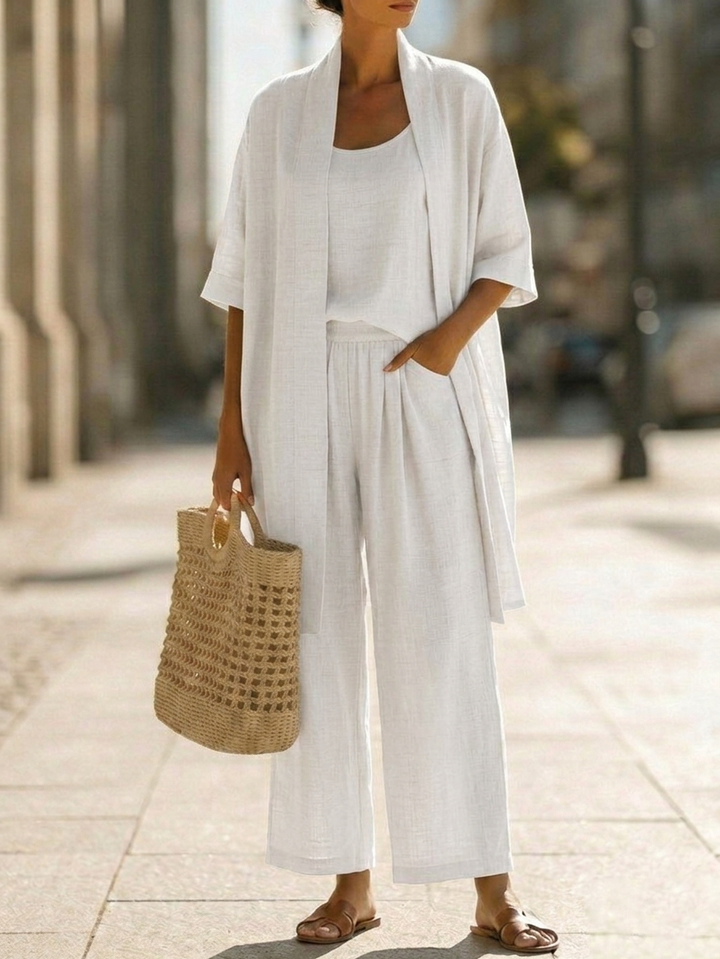 Alessia | Effortless Linen-Cotton Three-Piece Set