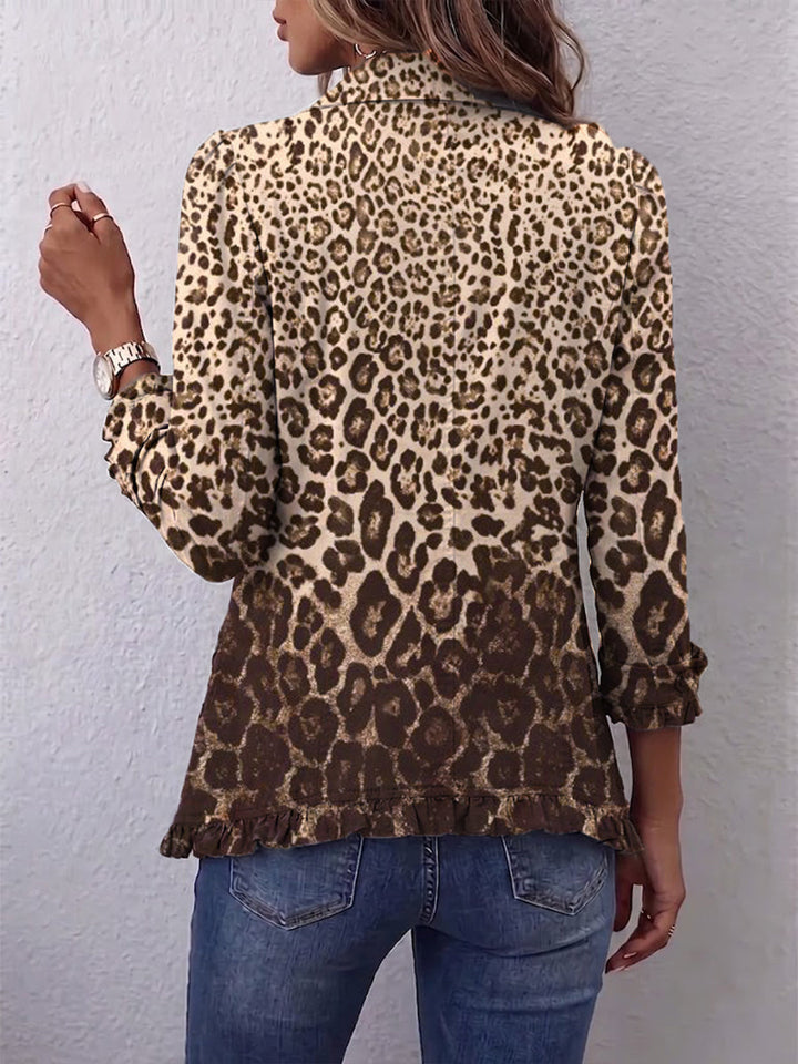 Benedetta | Leopard Print Ruffled Jacket