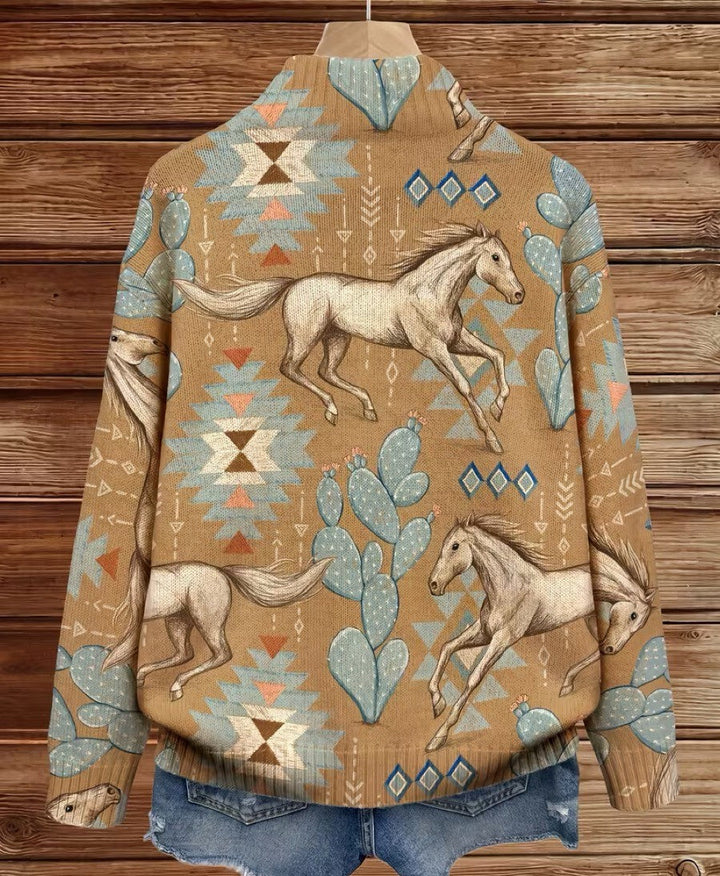 Irene | Desert Print Zip Cardigan