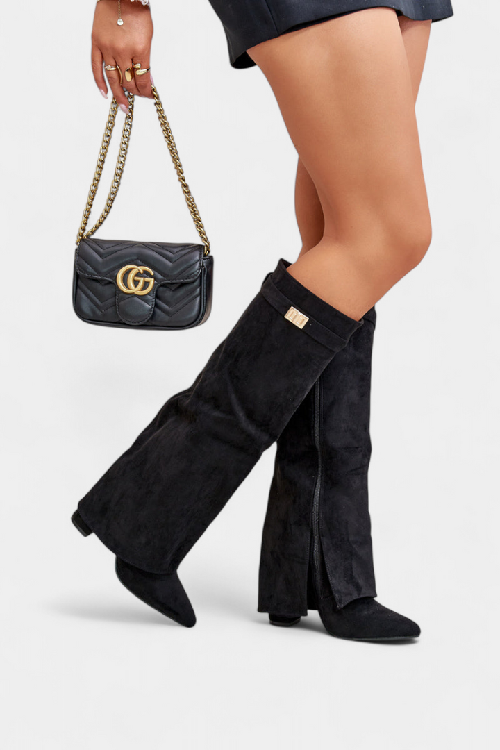 Chiara Knee-High Boots with Block Heel