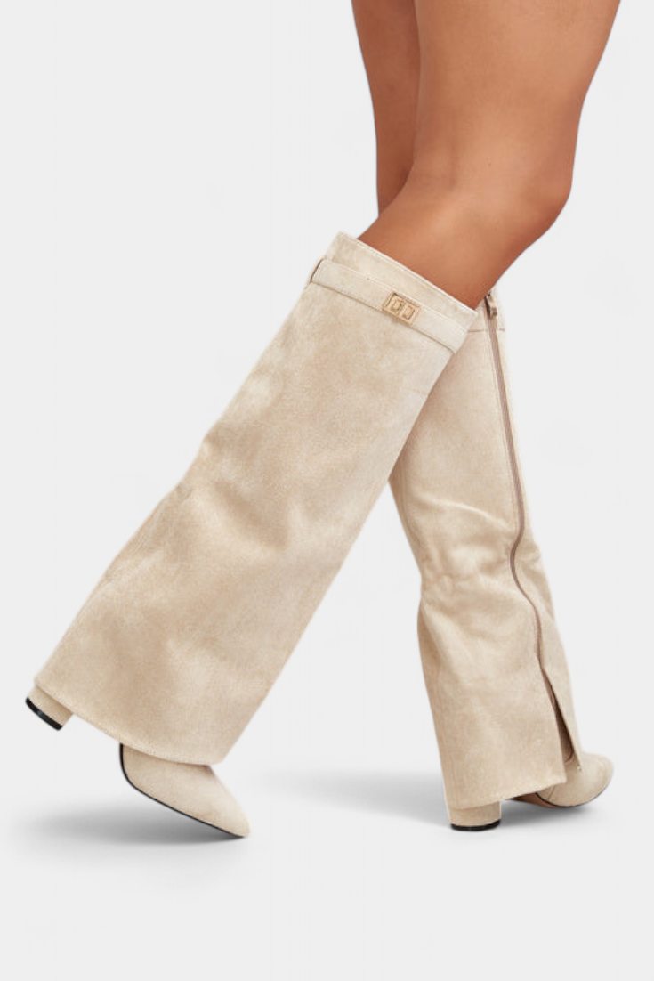 Chiara Knee-High Boots with Block Heel