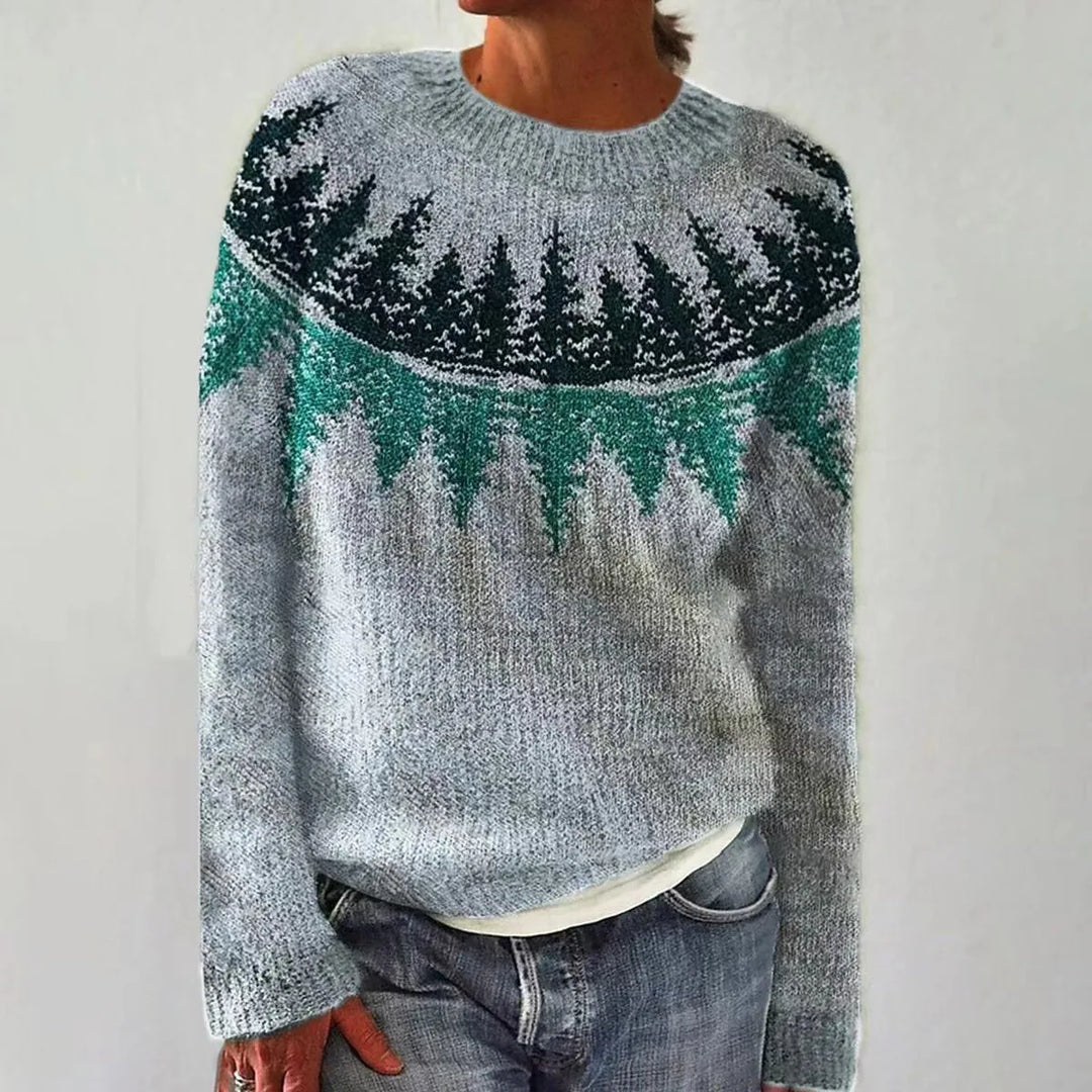 Angela | Nordic-Pattern Cable-Knit Sweater