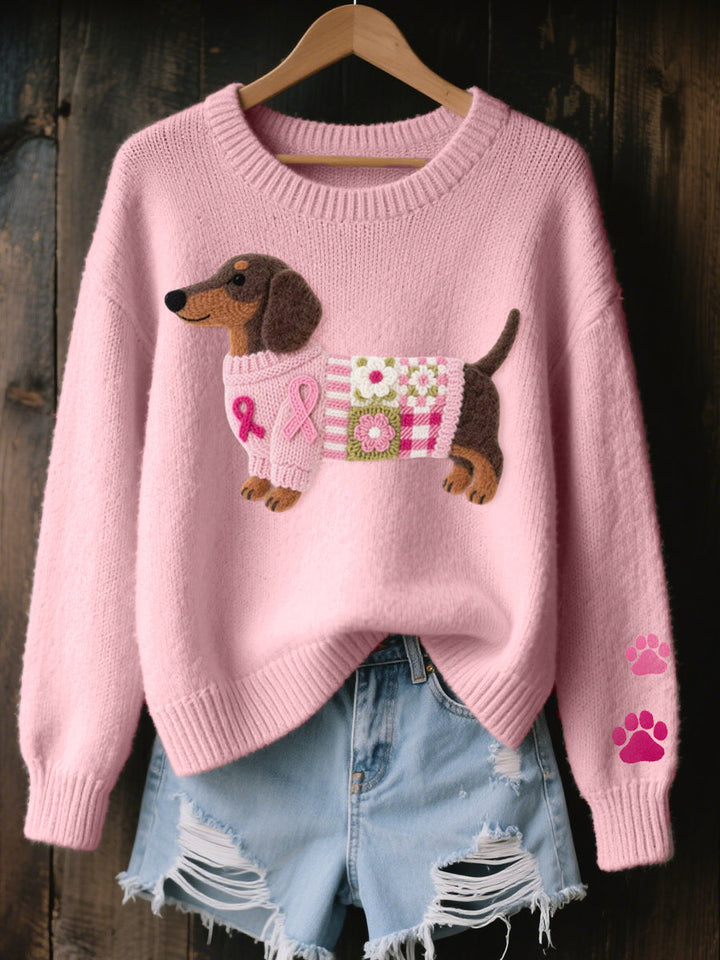 Gaia | Dachshund-Pattern Knit Sweater