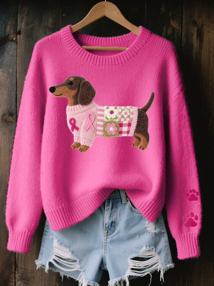 Gaia | Dachshund-Pattern Knit Sweater