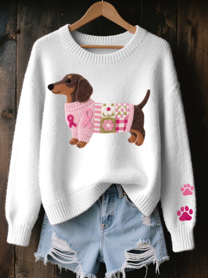 Gaia | Dachshund-Pattern Knit Sweater