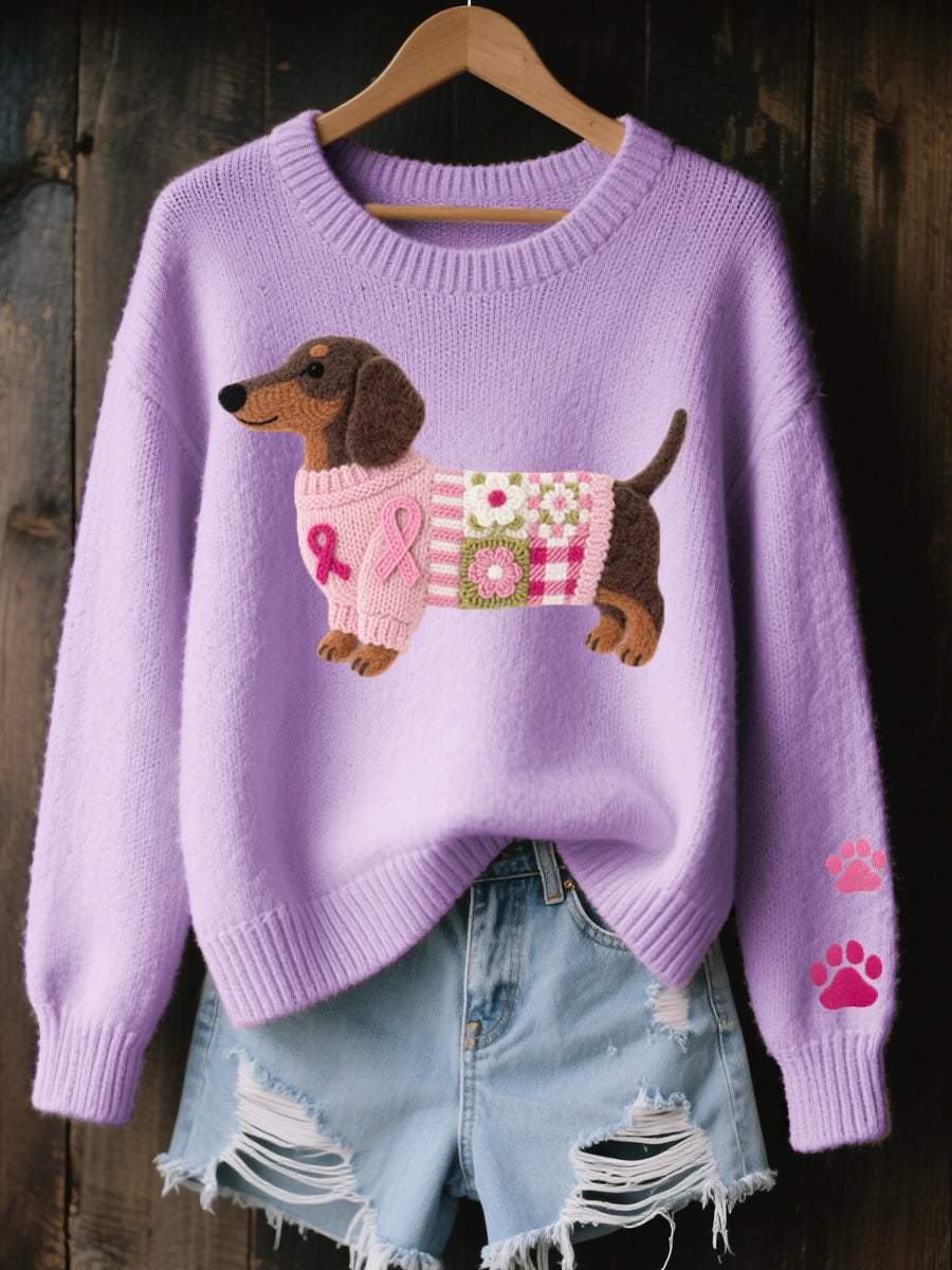 Gaia | Dachshund-Pattern Knit Sweater