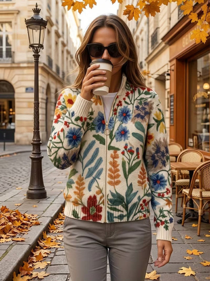 Lucrezia | Garden Floral Zip Cardigan