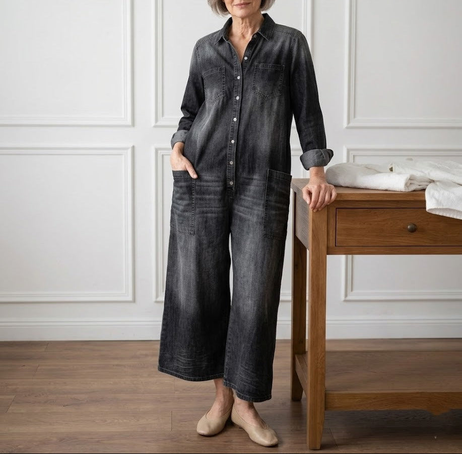 Stella | Cotton Denim Jumpsuit